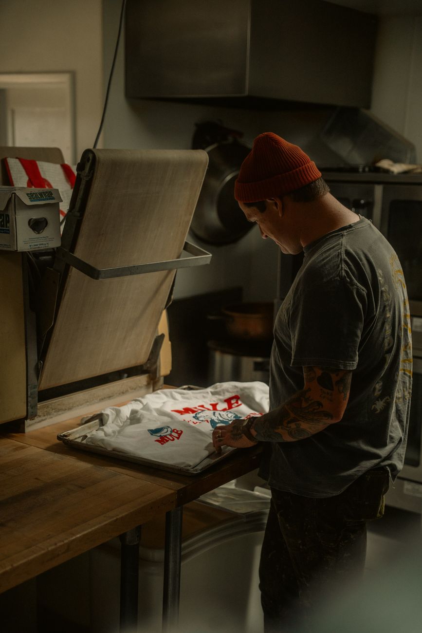 Custom screen printing work and pop up store artwork